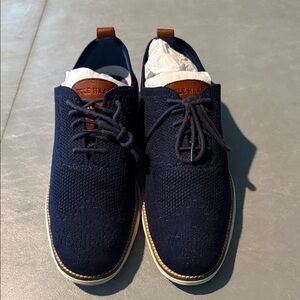 Cole Haan Men's Dark Blue Knit Oxfords